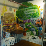 Killer Hamburger and aggressive broccoli wall art