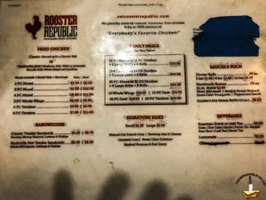 Rooster Republic menu