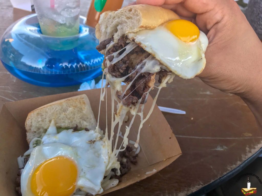 The Dirty bulgogi sandwich with fried eggs from Seoul Street at the KTown Night Market