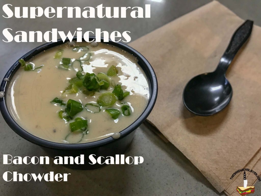 Savor Santa Ana Scallop and Bacon Chowder from Supernatural Sandwiches